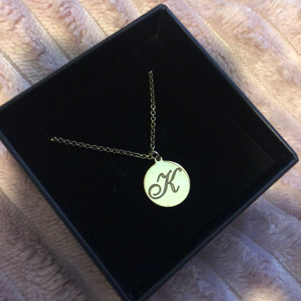 18k Gold Vermeil K initial necklace
